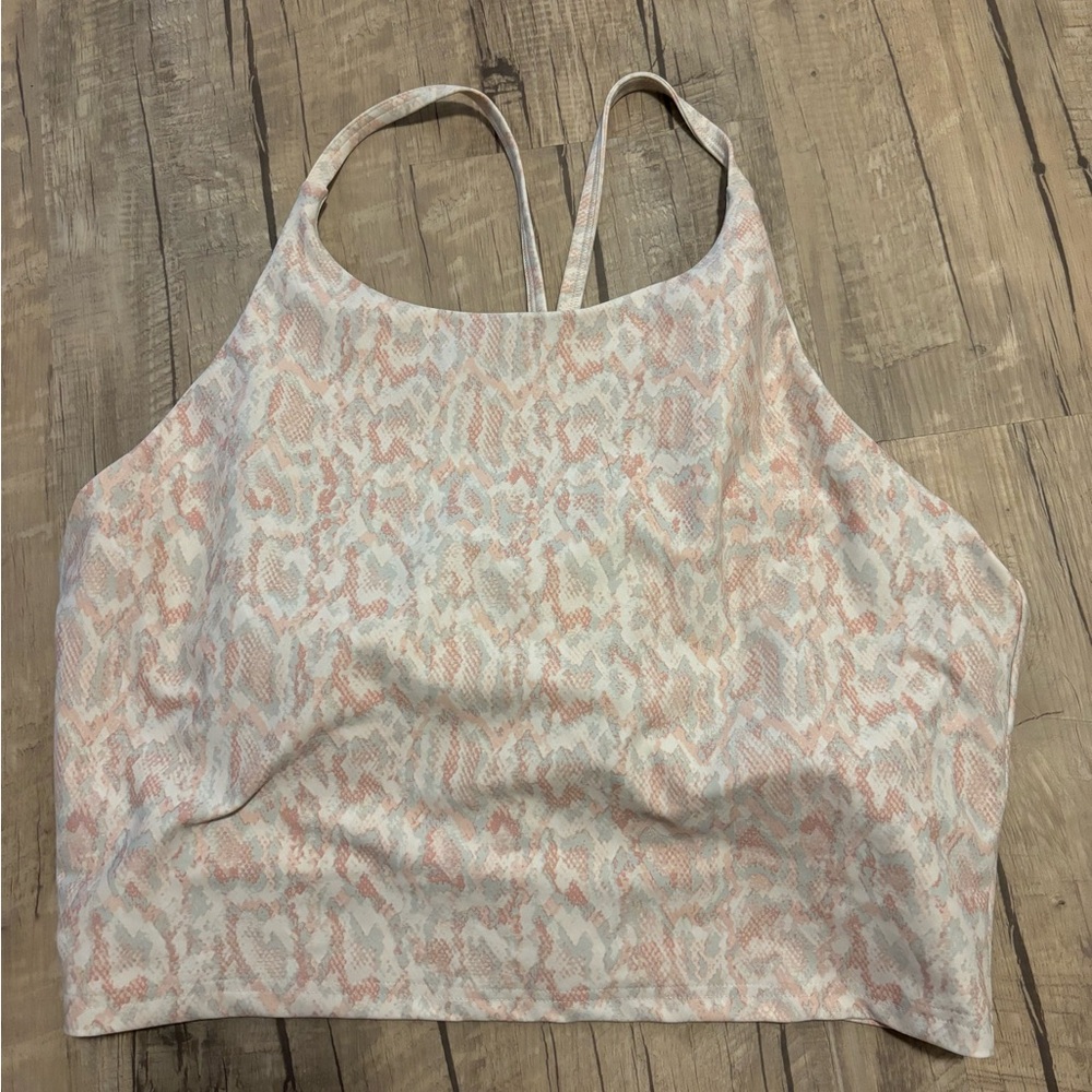 Snakeskin athletic top.